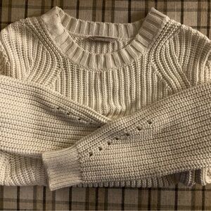 Everlane Cream Ribbed Knit Sweater
